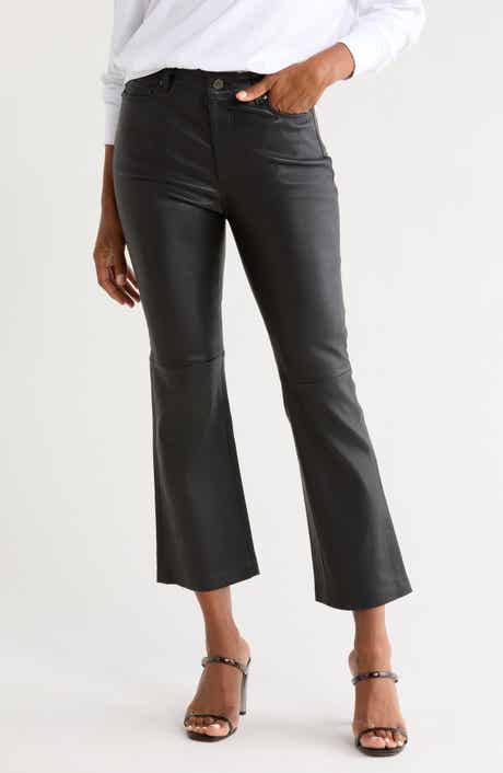 Farrah High Waist Crop Bootcut Leather Jeans