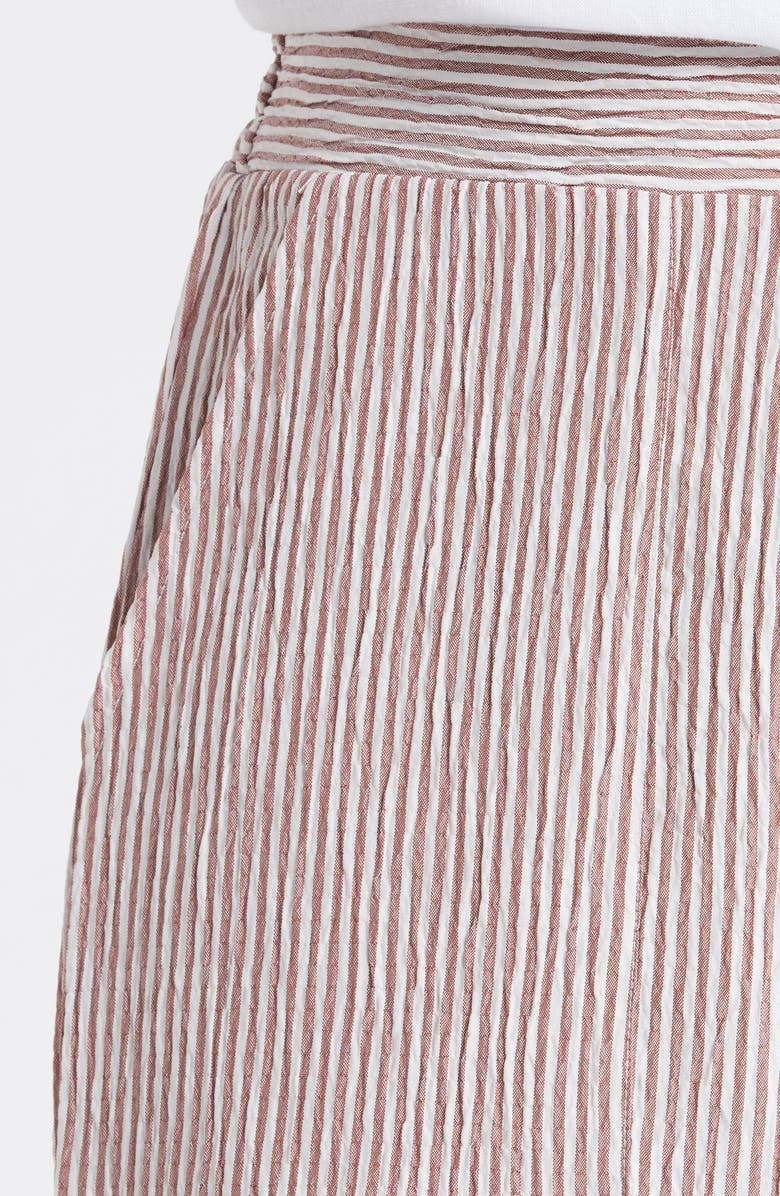 Bobeau Stripe Wide Leg Pants, Alternate, color, Cream/ Brandy Brown