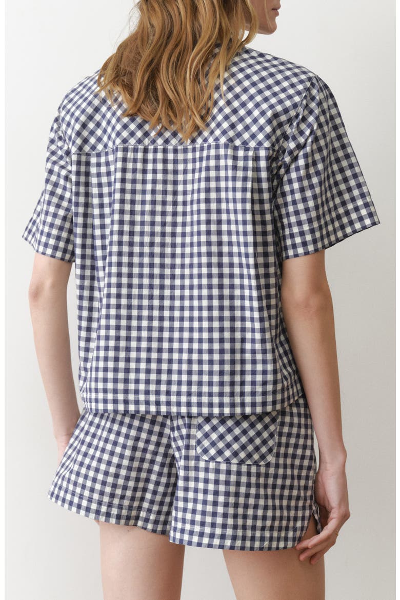 Bonnie Gingham Pima Cotton Poplin Button-Up Shirt, Alternate, color, NAVY/ WHITE GINGHAM