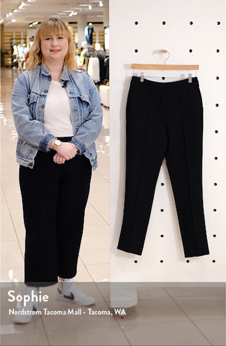 Pintuck Stretch Crepe Skinny Pants, sales video thumbnail