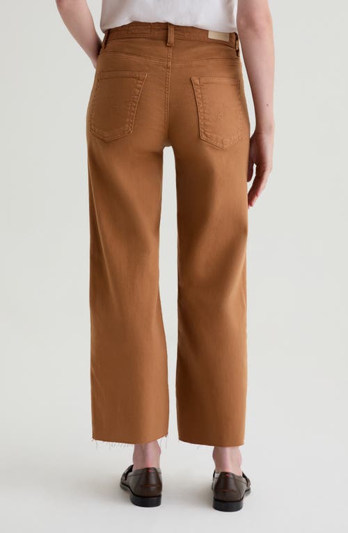 Ag Saige High Rise Wide Leg Crop Jeans In Ginger In Brown
