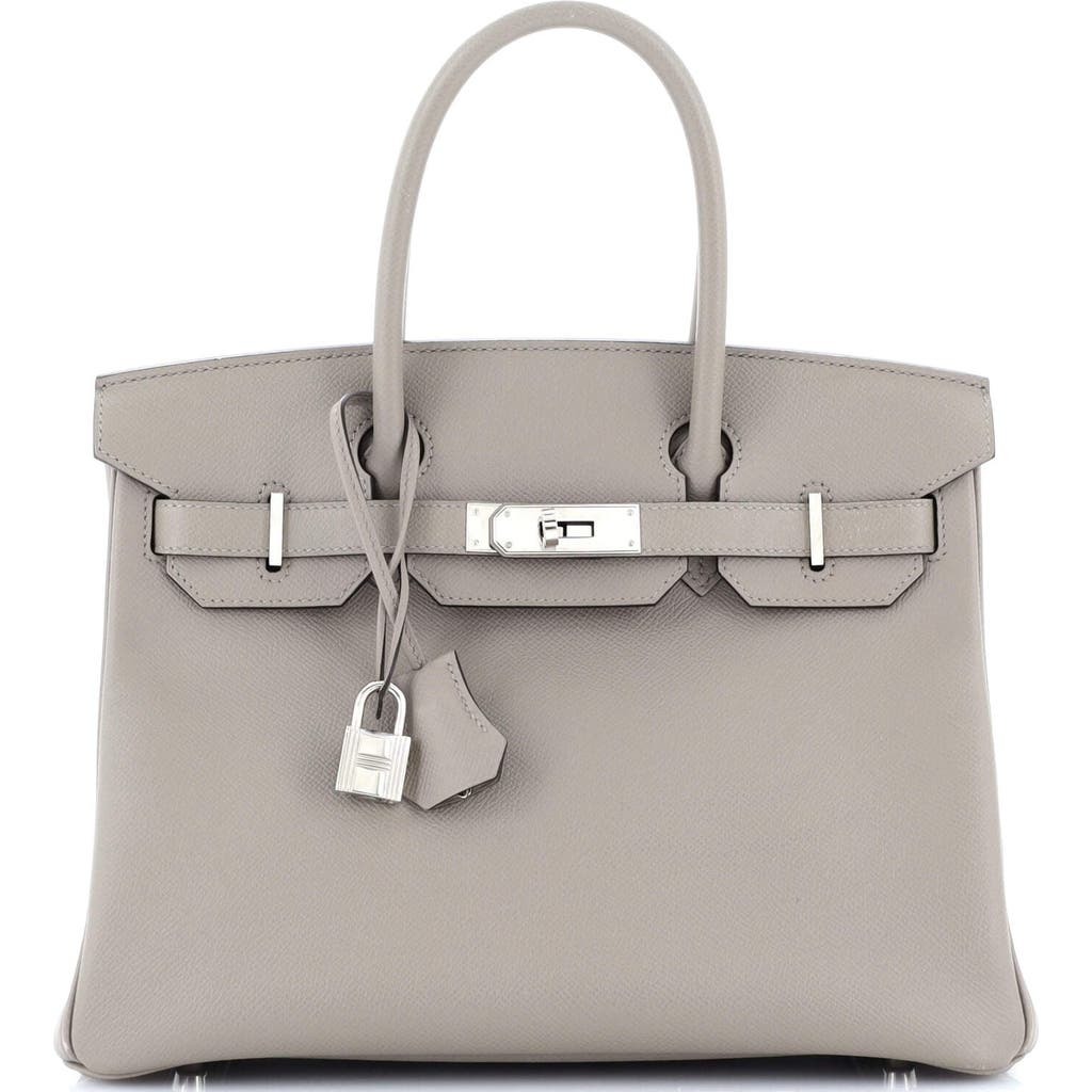 Pre-owned Hermes Hermes Birkin Handbag Grey Epsom With Palladium Hardware 30 In Gray