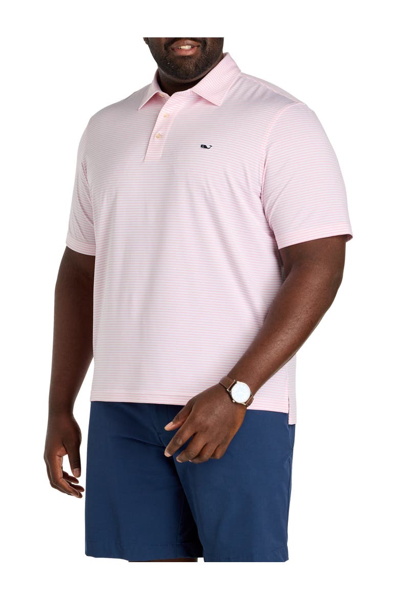 Big & Tall Bradley Stripe Sankaty Polo Shirt, Main, color, HIBISCUS TEJEDA