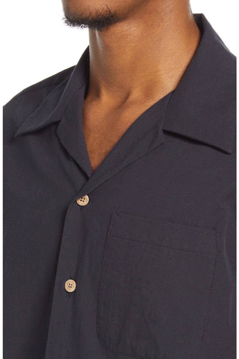 Naked & Famous Aloha Camp Shirt, Alternate, color, WASHED CHAMBRAY - BLACK