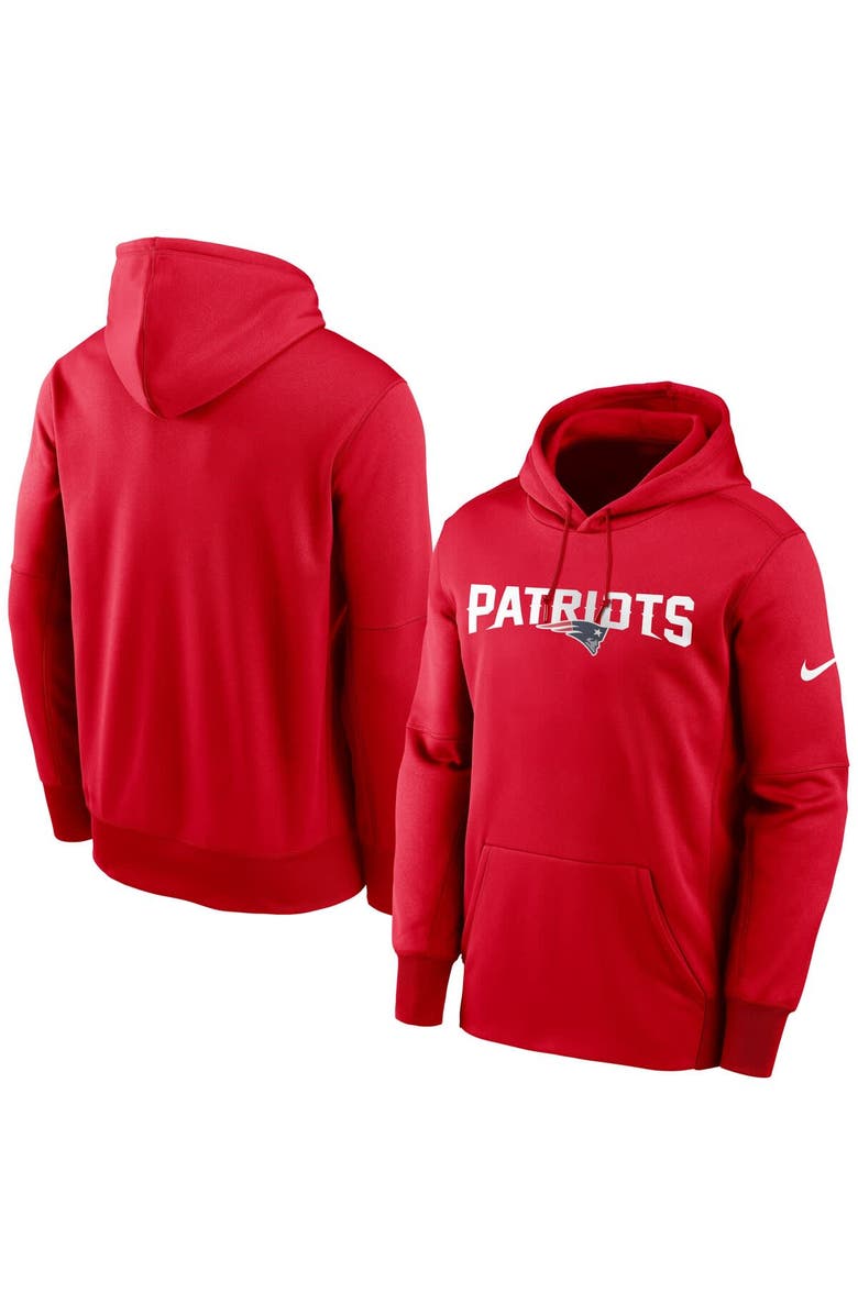 Nike Men's Nike  Red New England Patriots Wordmark Performance Pullover Hoodie, Main, color, 
