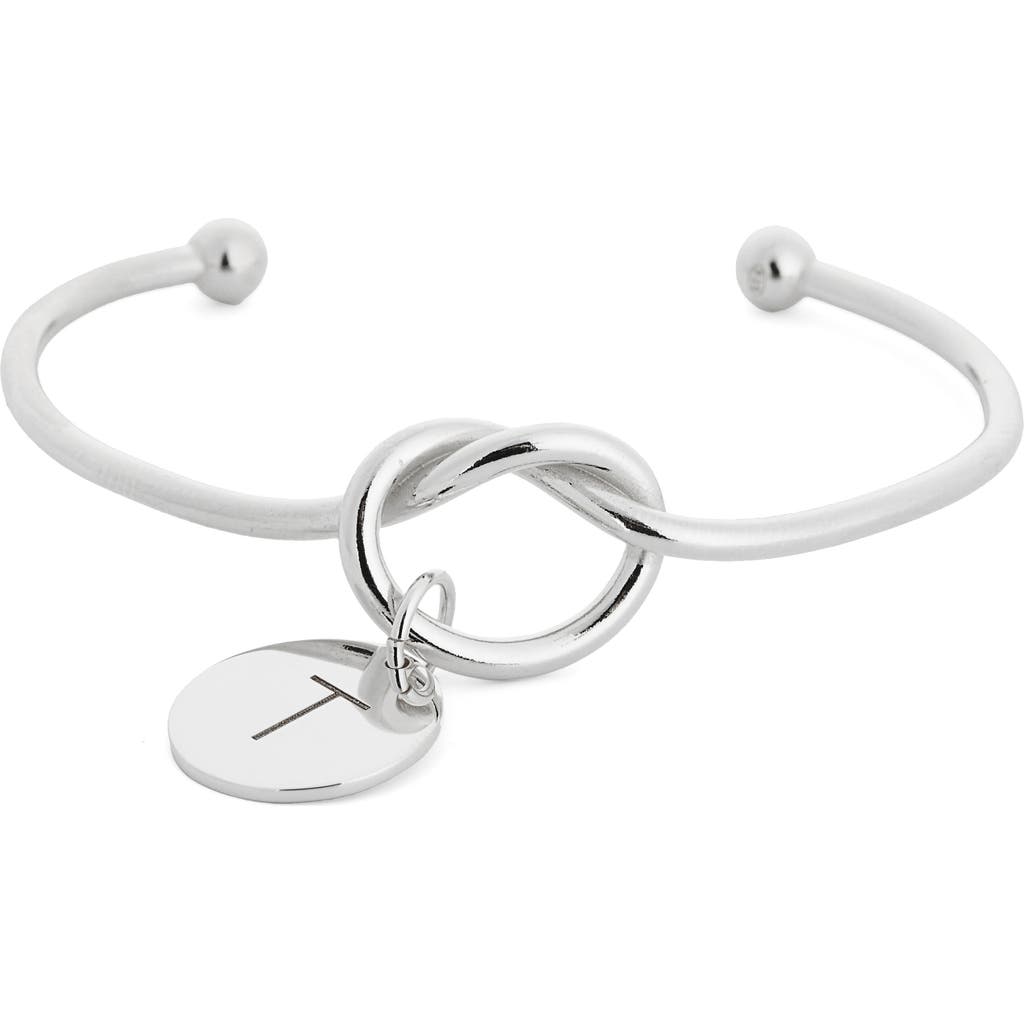 Meshmerise Love Knot Initial Bracelet In Silver