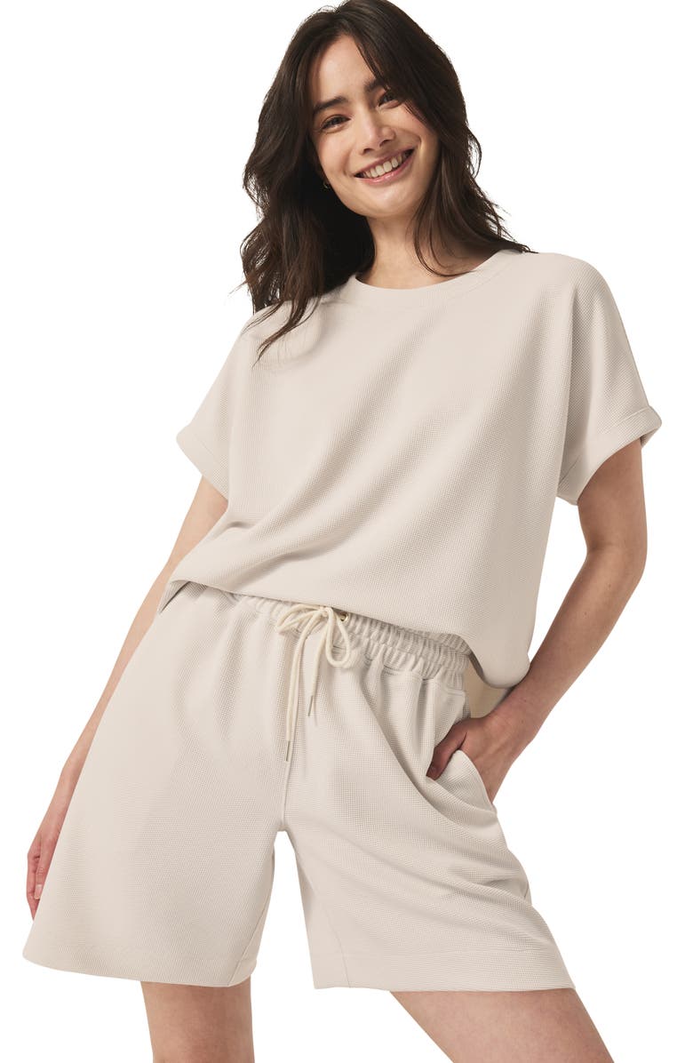 Splendid Waffle Scuba Knit Shorts, Alternate, color, Moonstone