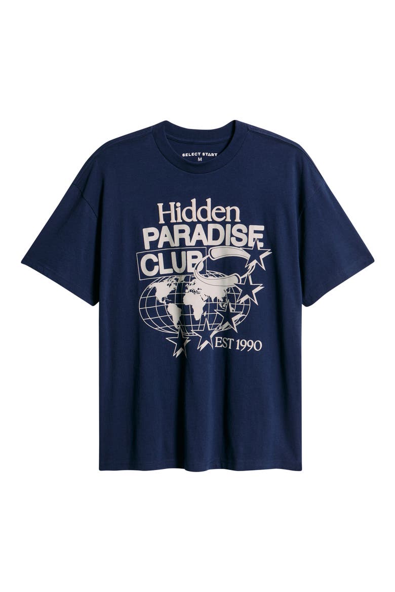 Hidden Paradise Cotton Graphic T-Shirt, Alternate, color, NAVY