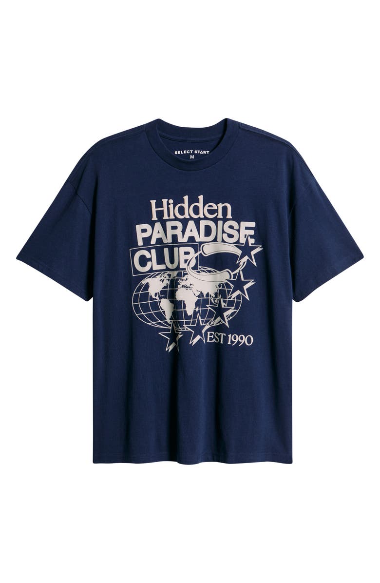 The Forecast Agency Hidden Paradise Cotton Graphic T-Shirt, Alternate, color, Navy