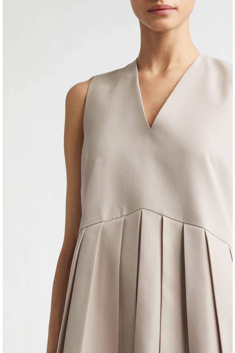 Pleated Wool Gabardine Top, Alternate, color, MAUVE