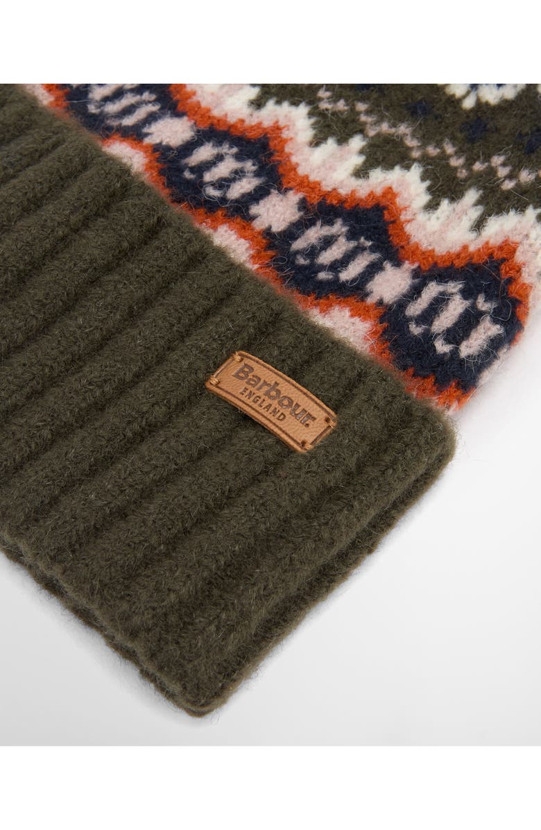 Barbour Helen Fair Isle Beanie, Alternate, color, Olive