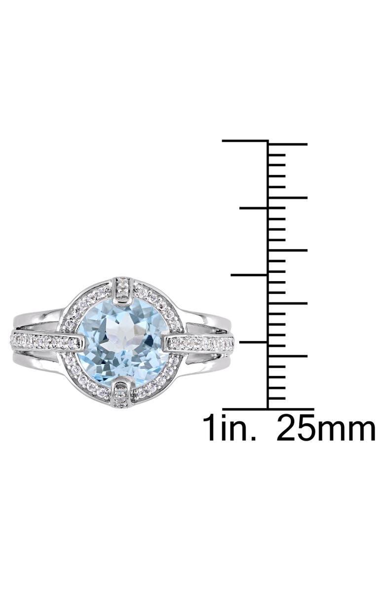 Julianna B. Blue & White Topaz Halo Ring, Alternate, color, Topaz