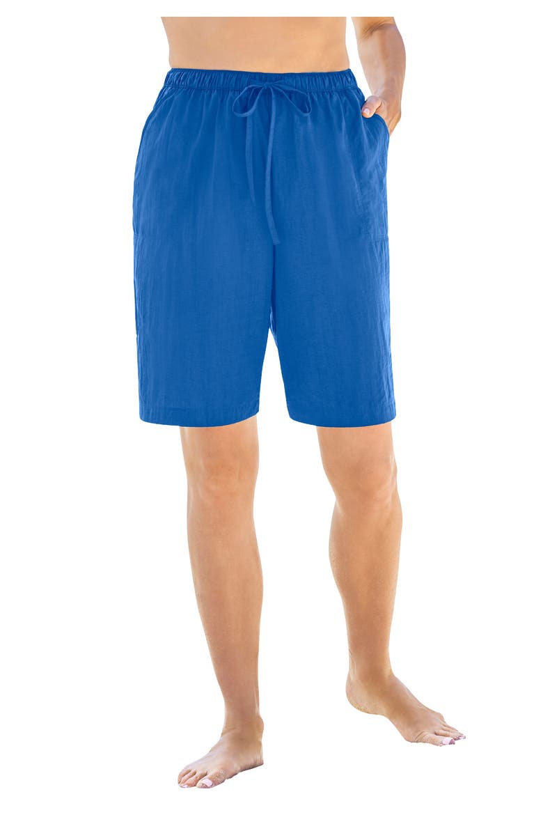 Taslon® Cover Up Board Shorts With Built-In Brief, Main, color, DREAM BLUE