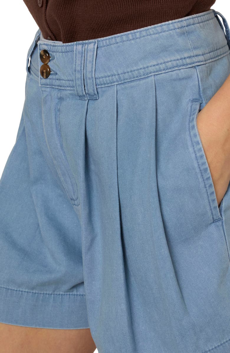 Nobody's Child Albie Pleated Denim Shorts, Alternate, color, Blue