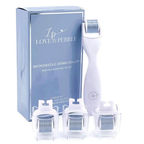 Microneedle Derma Roller (3 Replacements & Disinfectant Cups)