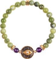Karma and Luck Defensive Trio Jade Stone Evil Eye Bracelet