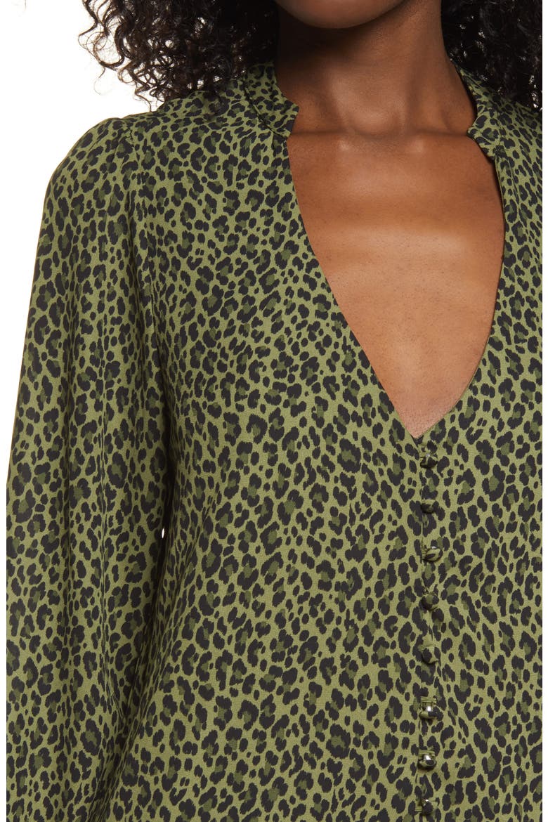 Long Sleeve Minidress, Alternate, color, GREEN/BLACK