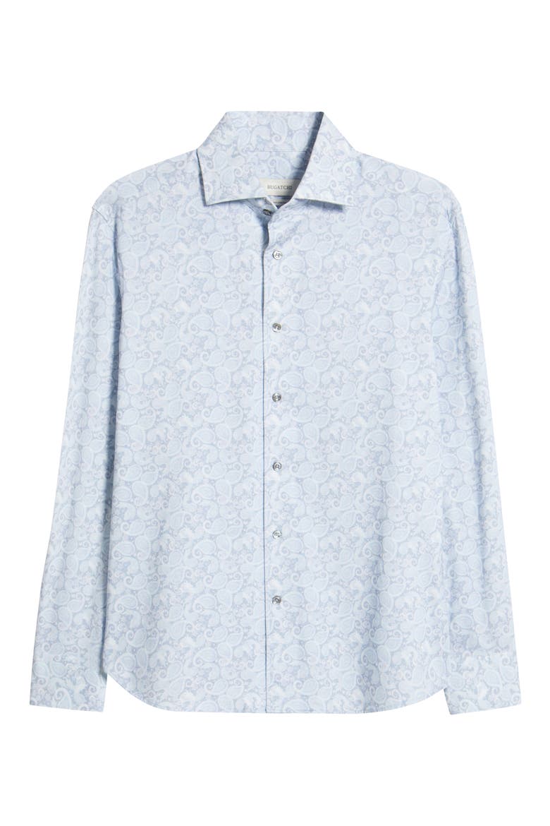 OoohCotton® Devon Paisley Print Button-Up Shirt, Alternate, color, LILAC