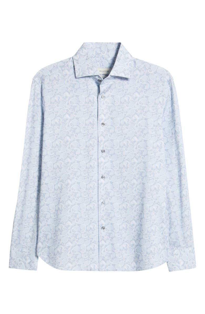 Bugatchi OoohCotton<sup>®</sup> Devon Paisley Print Button-Up Shirt, Alternate, color, Lilac