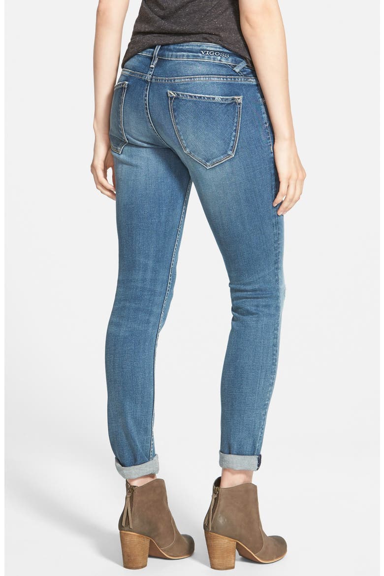 'Tomboy' Distressed Skinny Jeans, Alternate, color, BAY WASH