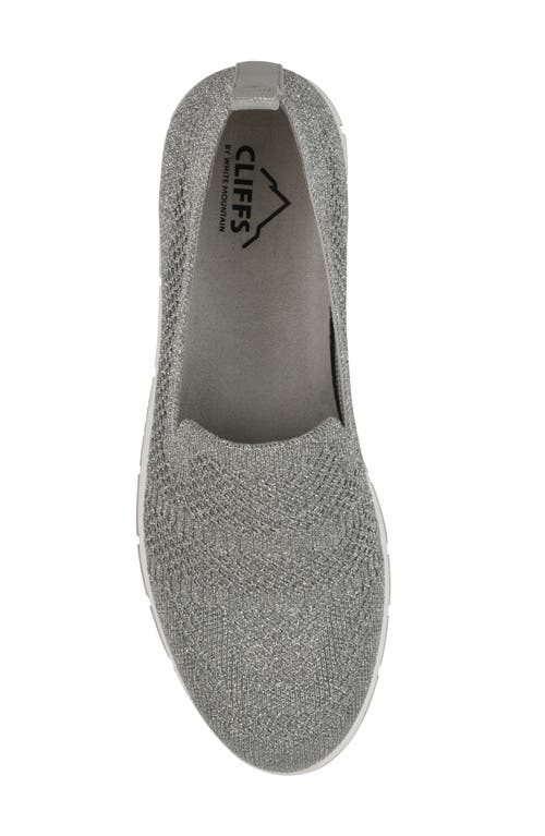 Cliffs By White Mountain Garren Glitter Knit Slip-on Sneaker In Grey Glitter Knit