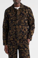 Wax London Iggy Floral Chenille Jacquard Cotton Blend Button-Up Coat