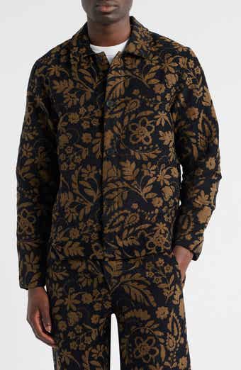 Iggy Floral Chenille Jacquard Cotton Blend Button-Up Coat