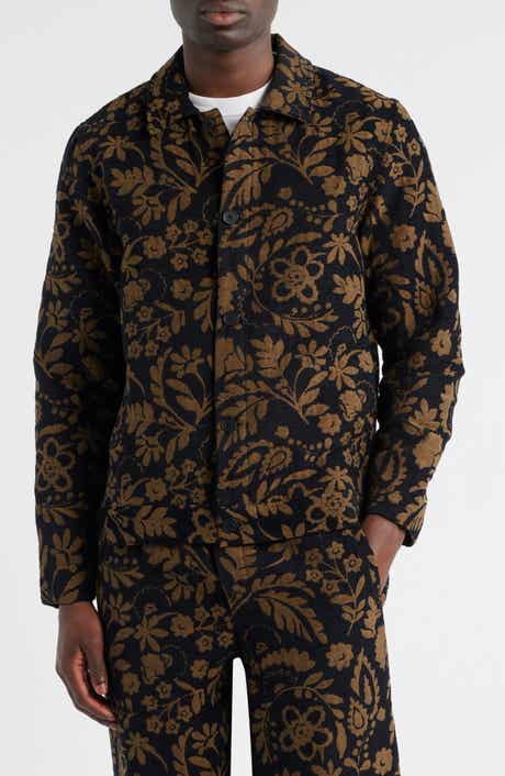 Wax London Iggy Floral Chenille Jacquard Cotton Blend Button-Up Coat