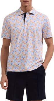 Bugatchi Hendrix Floral Pima Cotton Polo