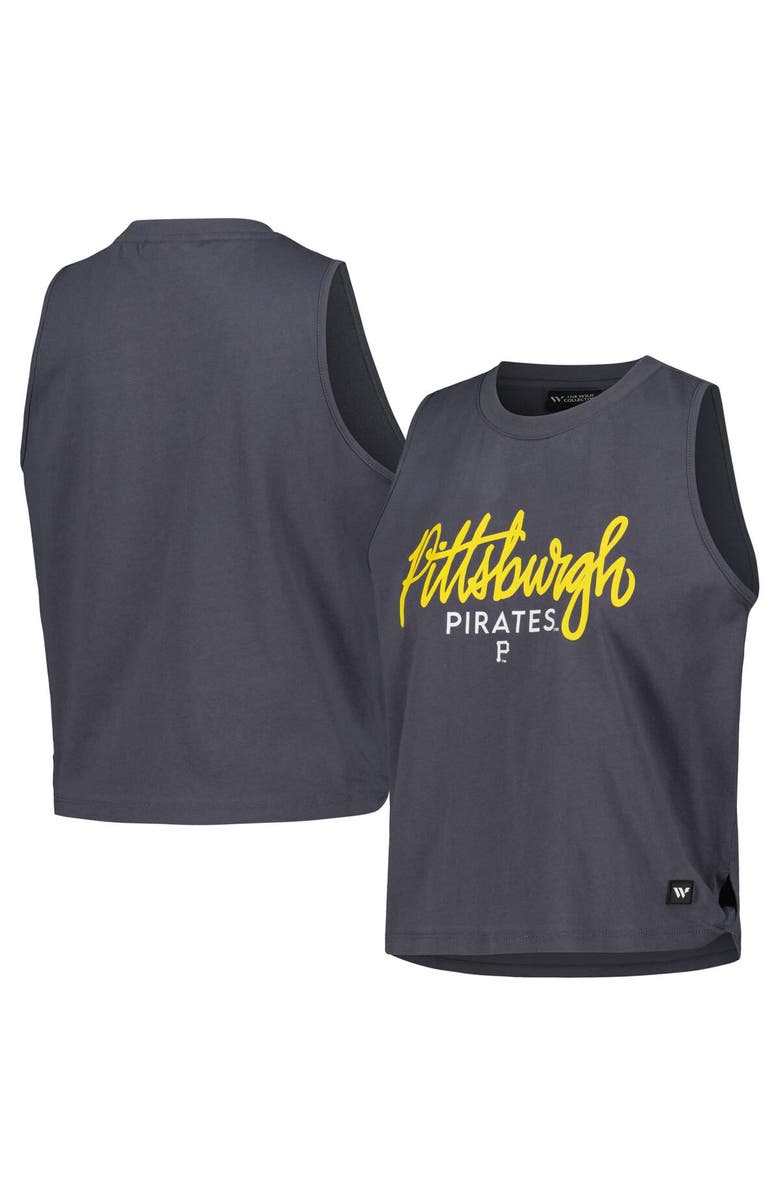 THE WILD COLLECTIVE Women's The Wild Collective Charcoal Pittsburgh Pirates Side Knot Tank Top, Main, color, Charcoal