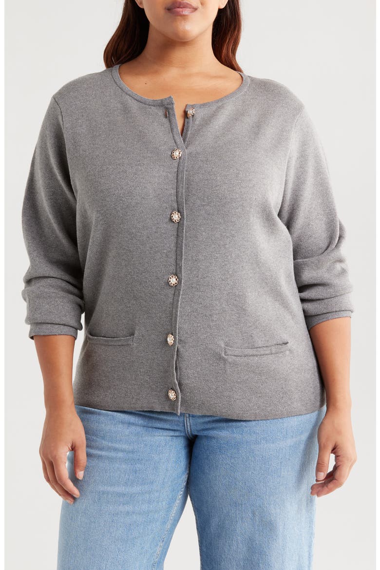 Celeste Crop Cardigan, Main, color, MEDIUM HEATHER GREY