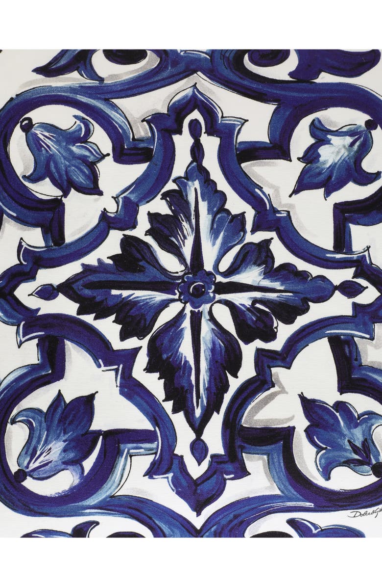 Dolce&Gabbana Blue Mediterraneo Canvas Cushion, Alternate, color, 