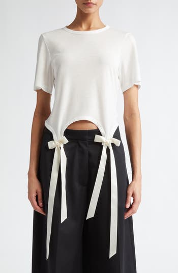 その他 Bow Tails Easy T-Shirt - Simone Rocha - Cotton - White Simone Rocha Easy Bow Tails Cotton T-Shirt | Nordstrom