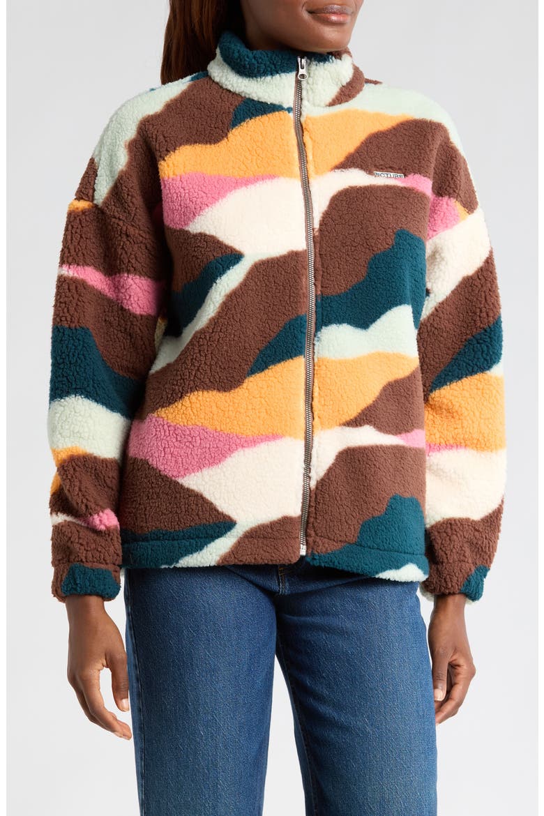 Strates Fleece Jacket, Alternate, color, STRATES PRINT