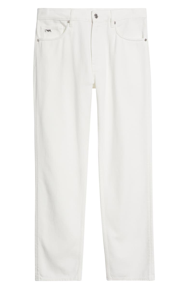 Emporio Armani White Lyocell & Cotton 5-Pocket Pants, Alternate, color, White