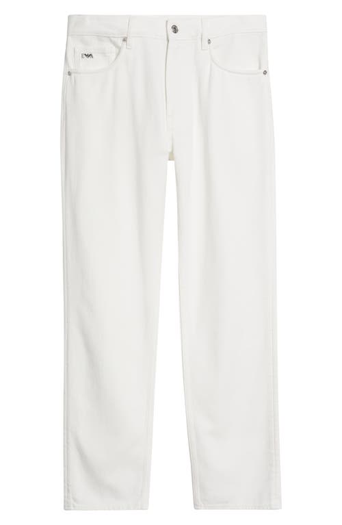 Emporio Armani White Lyocell & Cotton 5-pocket Pants In White