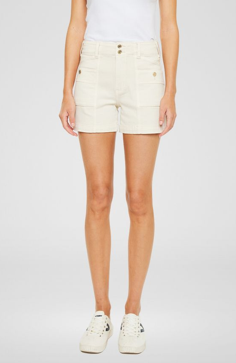 ★NOIAGO★ Bermuda denim pants ivory NOI1564 Owl's-Yard Women's Bermuda Denim Shorts Y2K Low Waist Wide