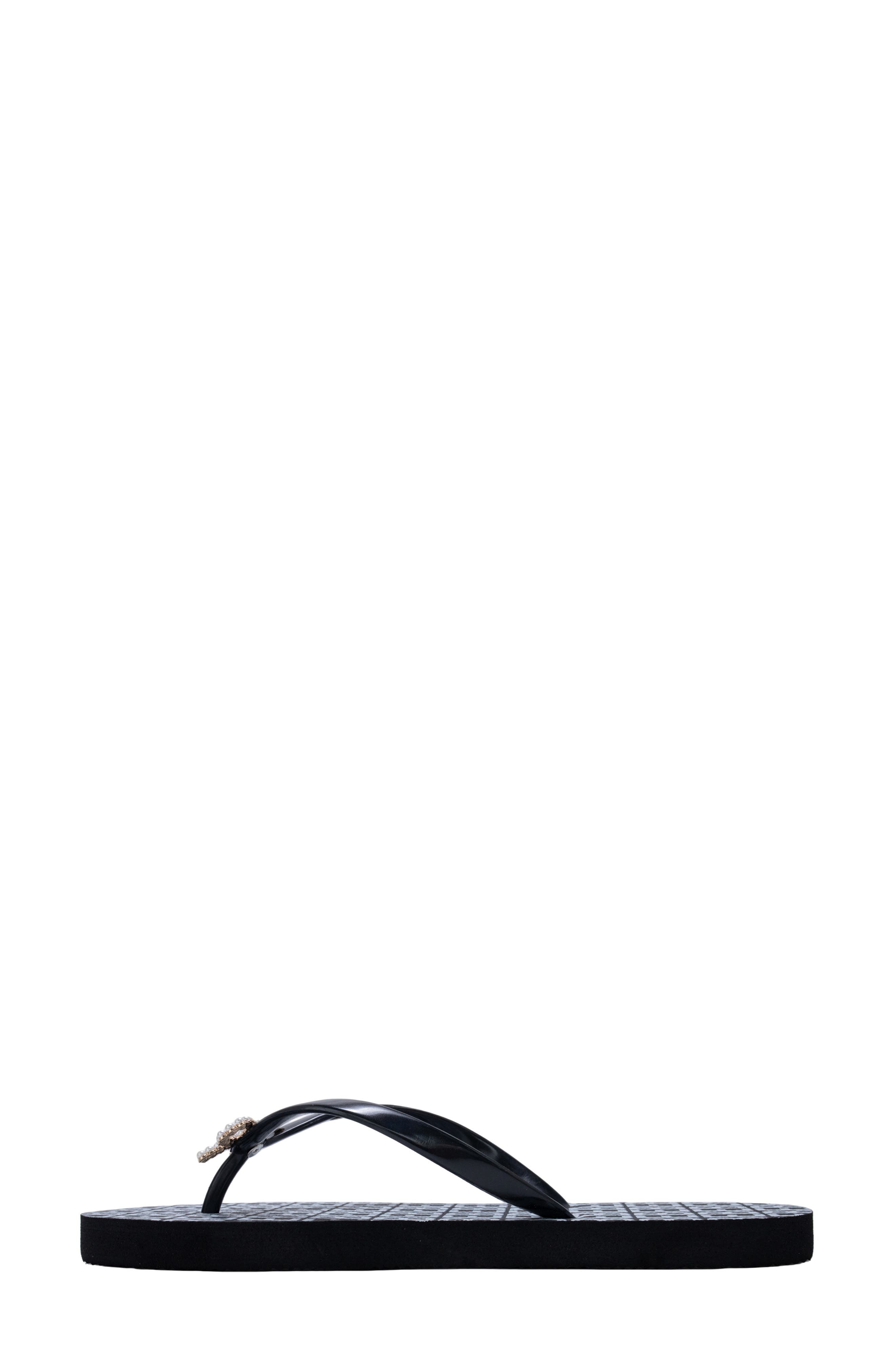 bebe Charm Flip Flop, Alternate, color, Black