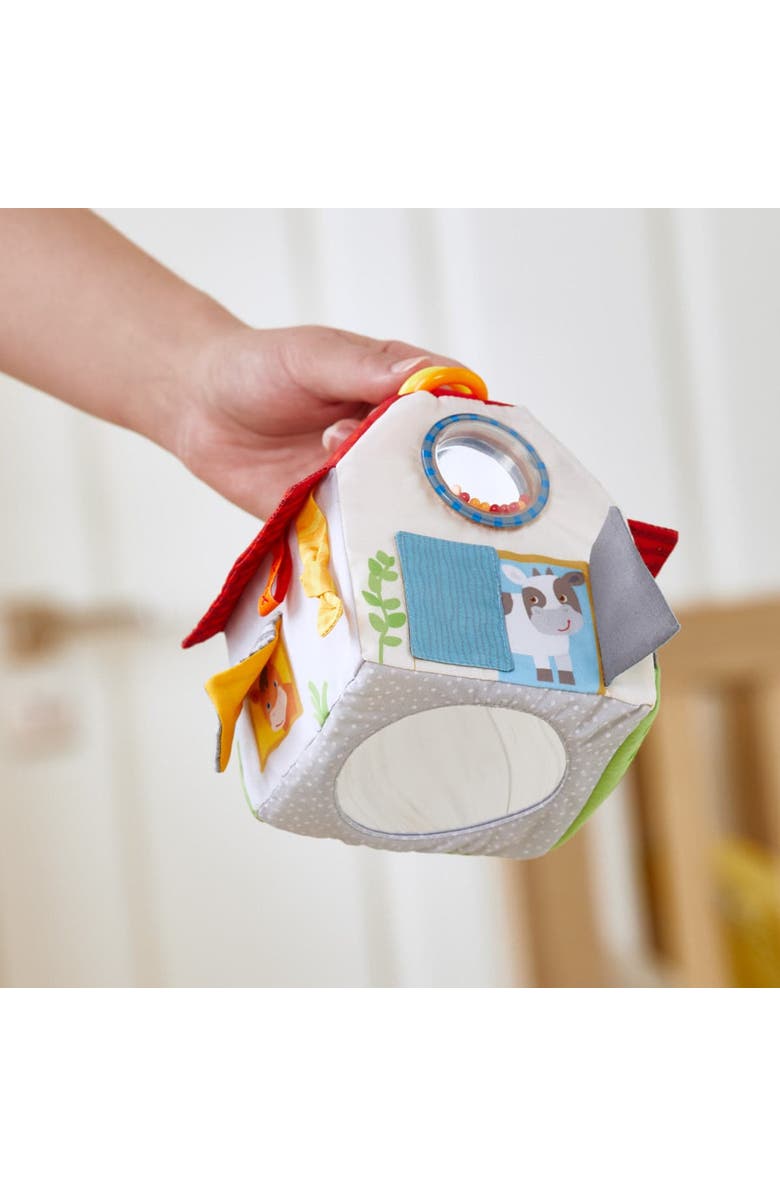 HABA Sensory Play Cube Farmyard - Infant Toys for Tummy Time and Best Toys for Baby Development for 6 Months+ with Rattle & Crinkle Sounds, Alternate, color, Multi
