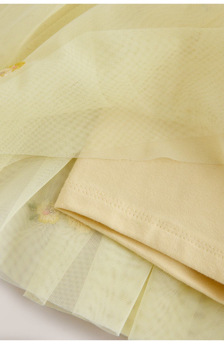 NEXT Kids' Flower Embroidered Ruffle Sleeve Shirt & Tulle Skirt Set, Alternate, color, Yellow