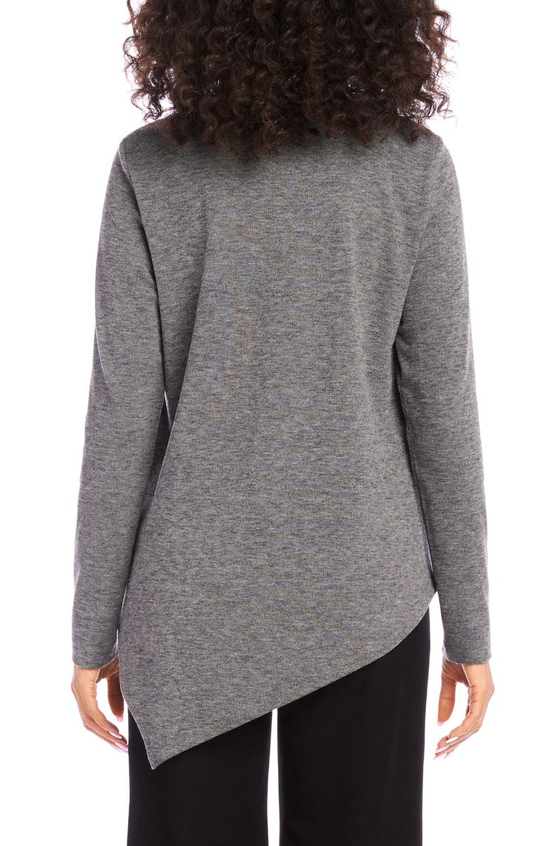 Karen Kane Turtleneck Asymmetric Hem Long Sleeve Top, Alternate, color,