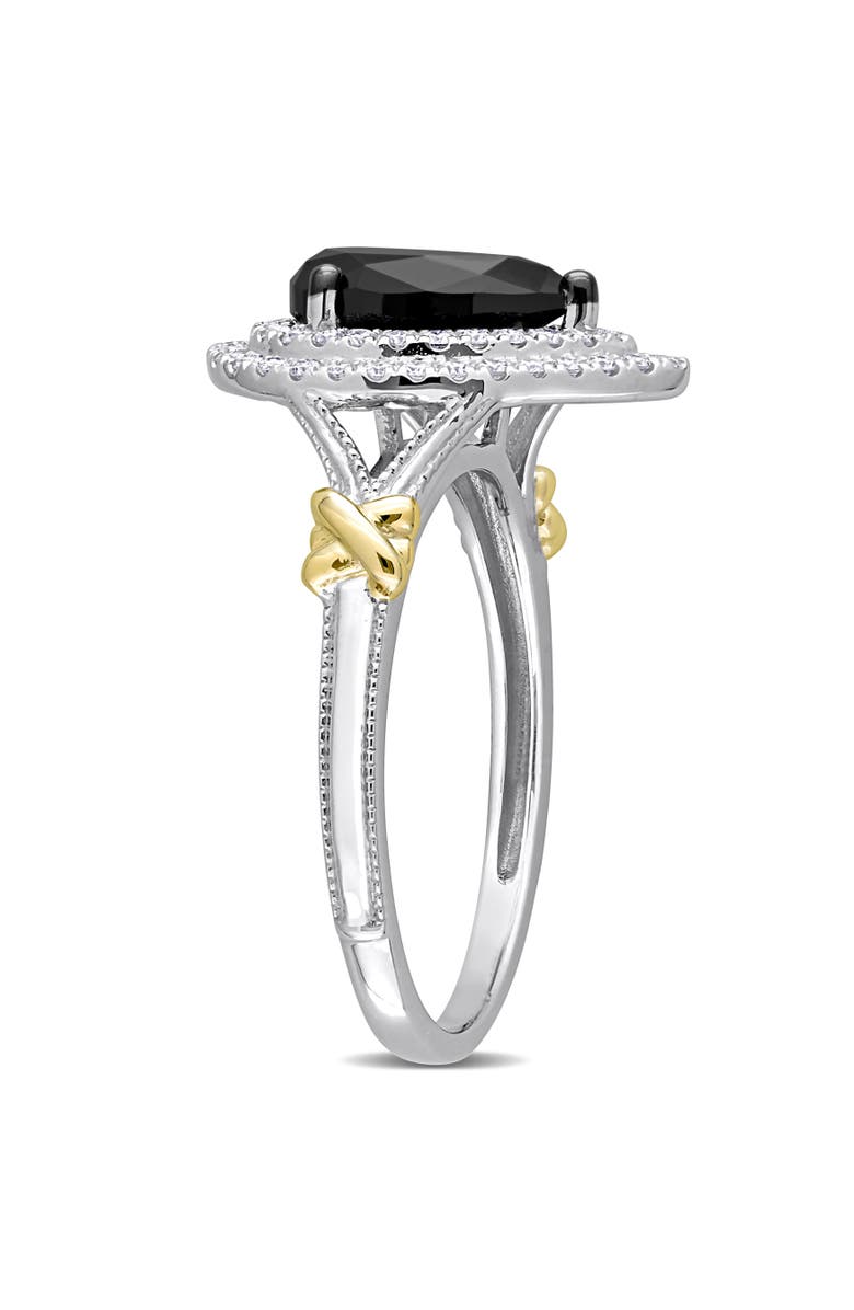 Julianna B. Black & White Diamond Pear Halo Ring 14k, Alternate, color, Black Diamond