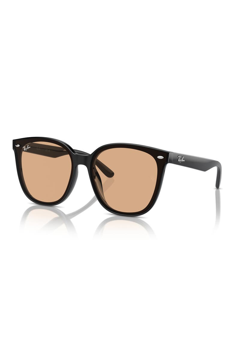 66mm Oversize Irregular Sunglasses, Alternate, color, BLACK/ BROWN