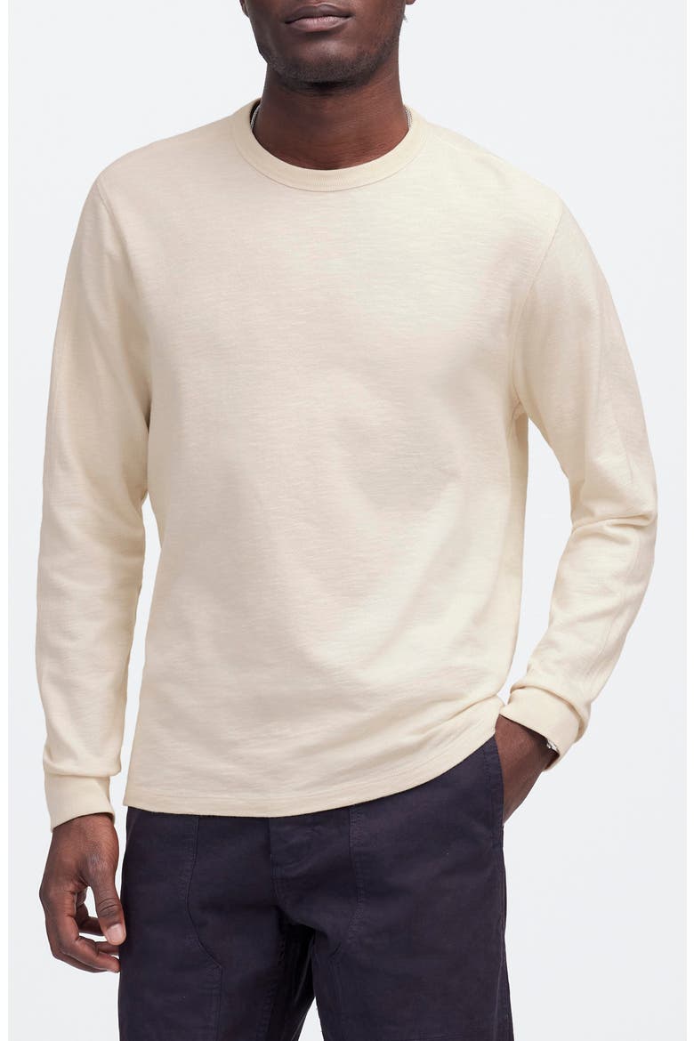 Long Sleeve Heavyweight Slub Cotton T-Shirt, Main, color, VINTAGE IVORY