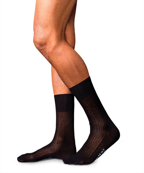 Falke No. 10 Egyptian Cotton Luxury Dress Socks In Black