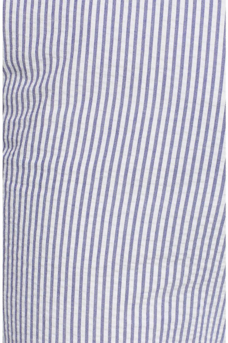 Flat Front Stripe Cotton Seersucker Pants, Alternate, color, BLUE