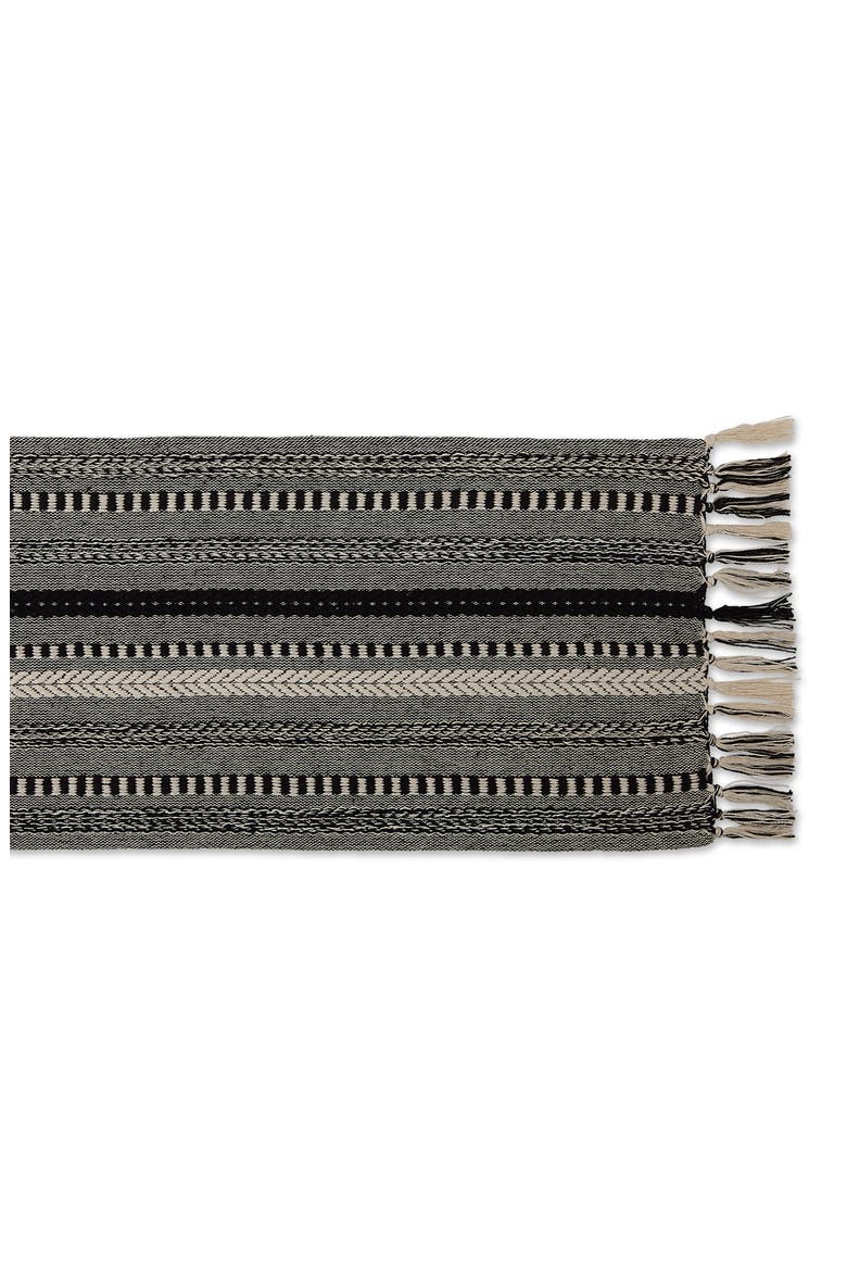 Braided Stripe Table Runner, Alternate, color, BLACK