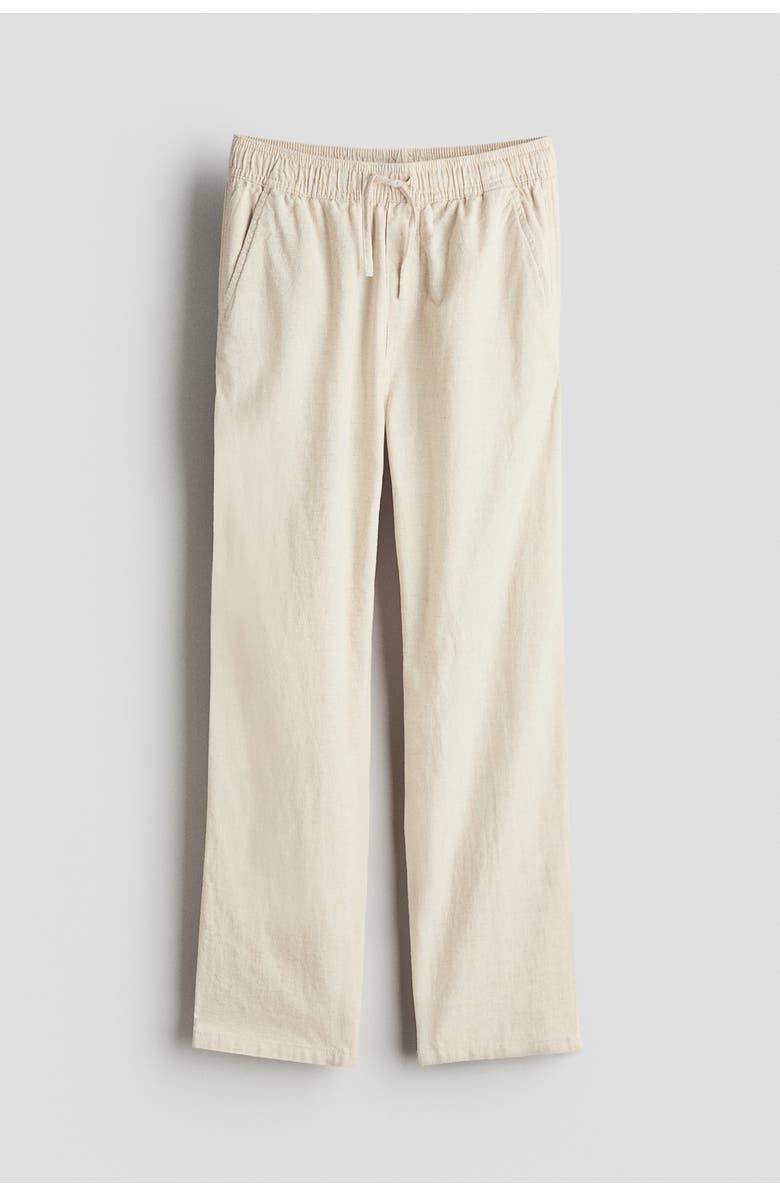 H&M Linen-blend Trousers, Main, color, Light Beige