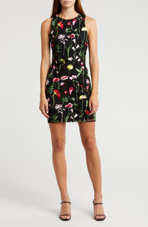 Fresh Cut Floral Embroidered Sheath Dress