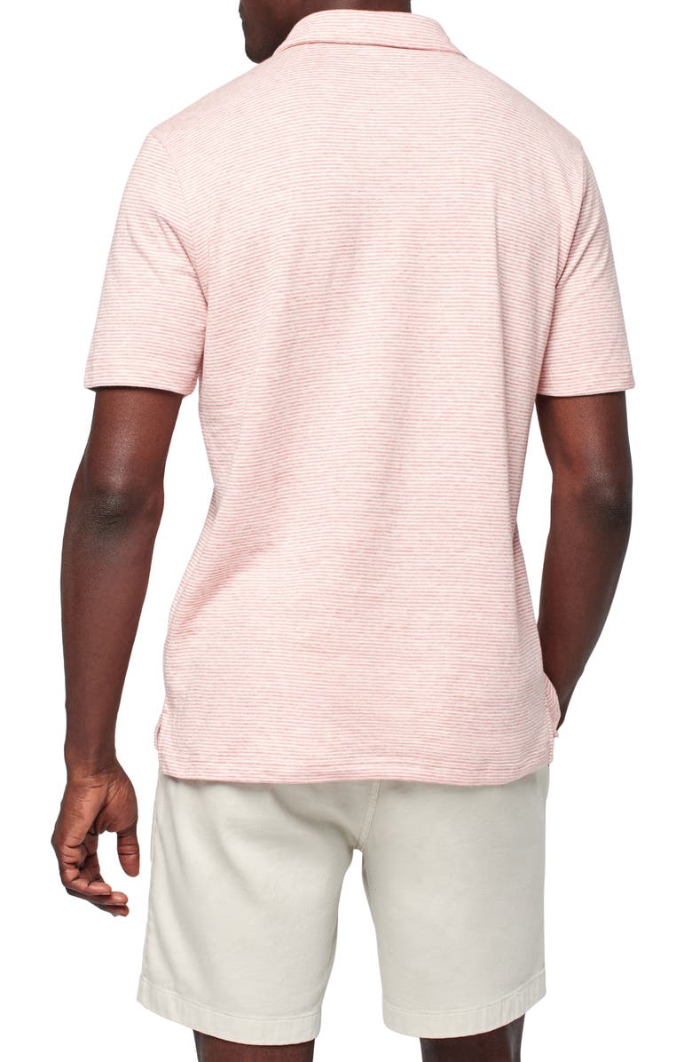 Faherty Cloud Stripe Cotton & Modal Polo, Alternate, color, Rose Cream Stripe